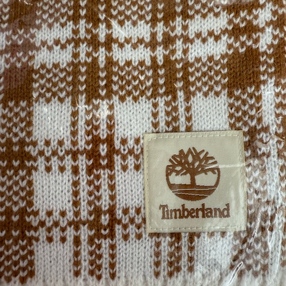 Timberland Brown and White Plaid Scarf - Picture 4 of 4